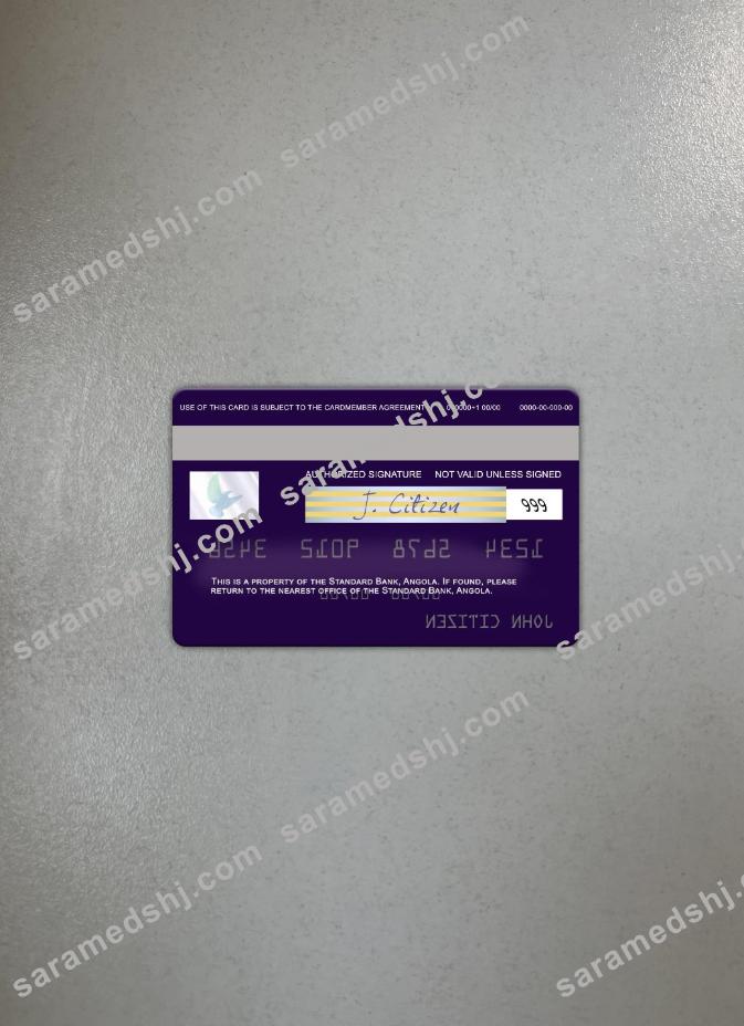 Angola Standard Bank visa card photolook back